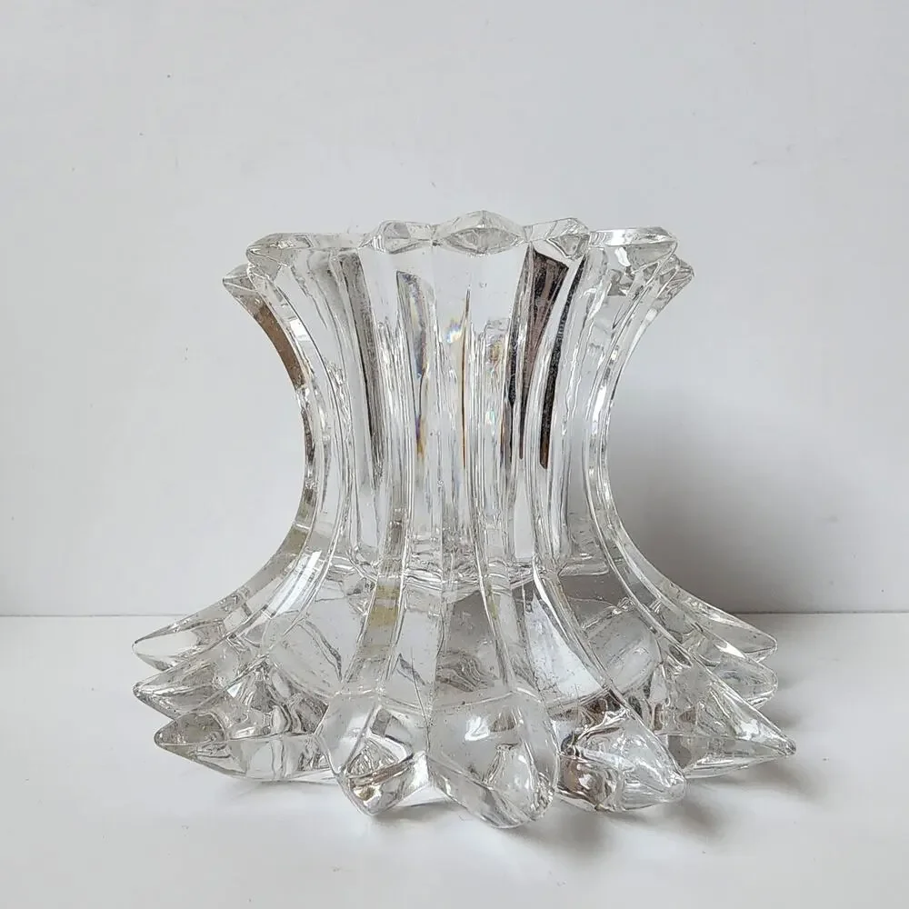 Vintage PartyLite Aurora Lead Crystal Votive Pillar Candle Holder Lot Of 3 - Picture 4 of 6